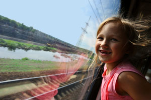 Girl on train